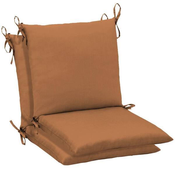 Arden Spice Solid Mid Back Outdoor Chair Cushion (2-Pack)-DISCONTINUED