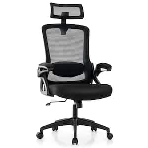 Mesh Reclining Ergonomic Gaming Chair in . Black with Adjustable Lumbar Support Rocking Backrest Armrests