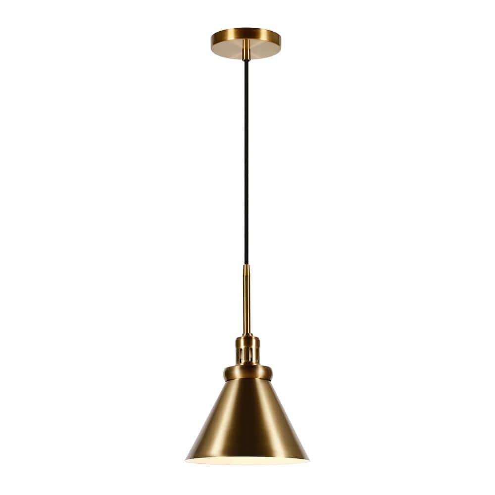 Zeno 10" Brass Finish Industrial Pendant Light
