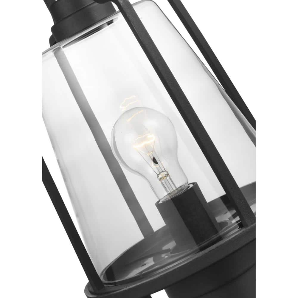 Benton Harbor Black Composite Polymer Outdoor Post Lantern