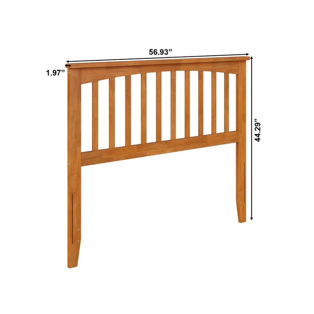 Mission Full Light Toffee Wood Headboard with USB Charger