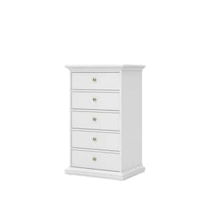 Sonoma 5-Drawer White Chest of Drawers 41.14 in. H x 24.65 in. W x 19.09 in. D