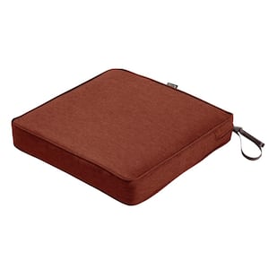 Montlake Heather Henna Red 17 in. W x 17 in. D x 3 in. Thick Square Outdoor Seat Cushion