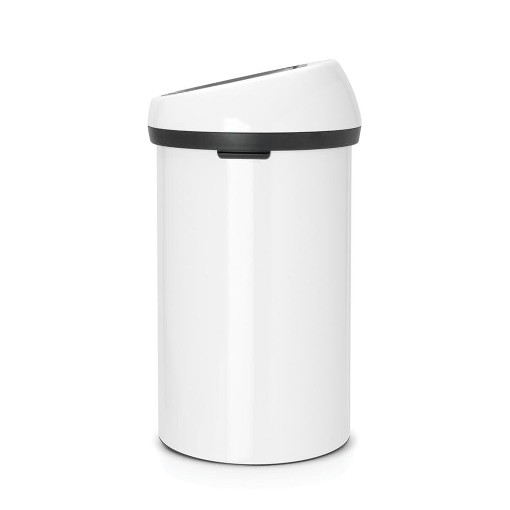White Metal 16-Gallon Touch Bar Trash Can
