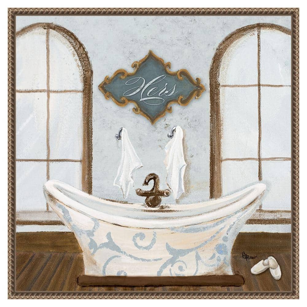 Gina Ritter Villa Bath I Beaded Bronze Framed Canvas Art