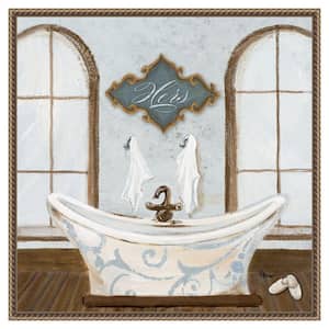 "Villa Bath I" by Gina Ritter 1-Piece Floater Frame Giclee Home Canvas Art Print 22 in. x 22 in.