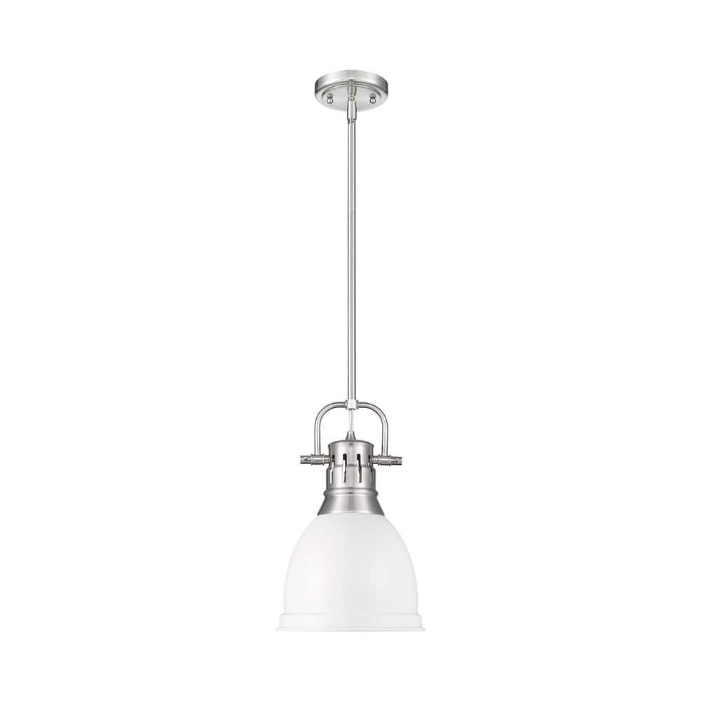 Duncan 14.25 in. 1 Light Pewter Pendant Light with Matte White Shade price history on PriceWatchPro