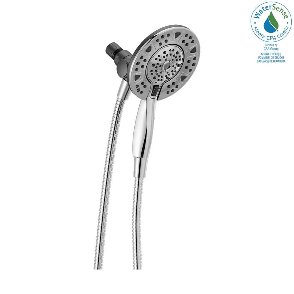 Chrome Dual Shower Head with Handheld Spray and Pulse