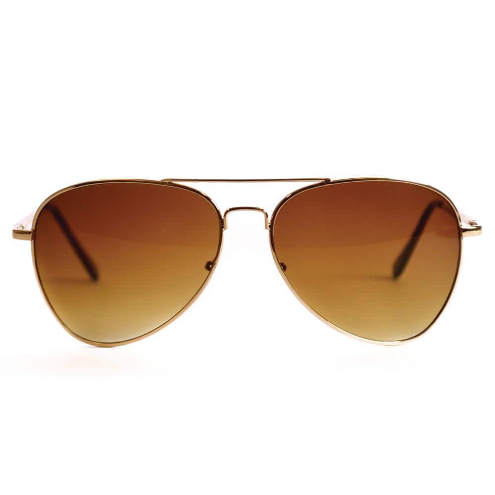 Shadedeye Gold Aviator Polarized Sunglasses 85944-16 - The Home Depot
