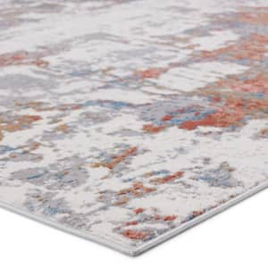 Grotto Gray/Red 8 ft. x 10 ft. Abstract Rectangle Area Rug