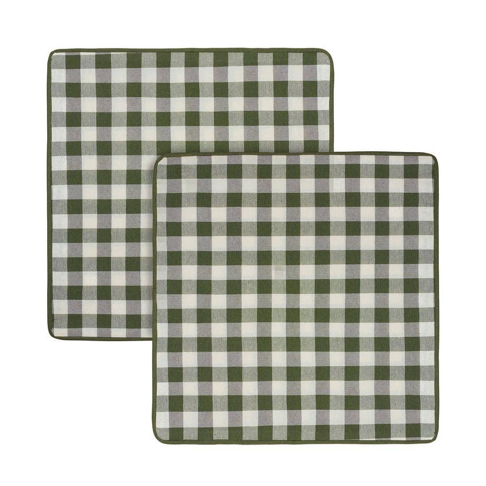 ACHIM Buffalo Check Sage Woven 18 in. x 18 in. Throw Pillow Covers (Set ...