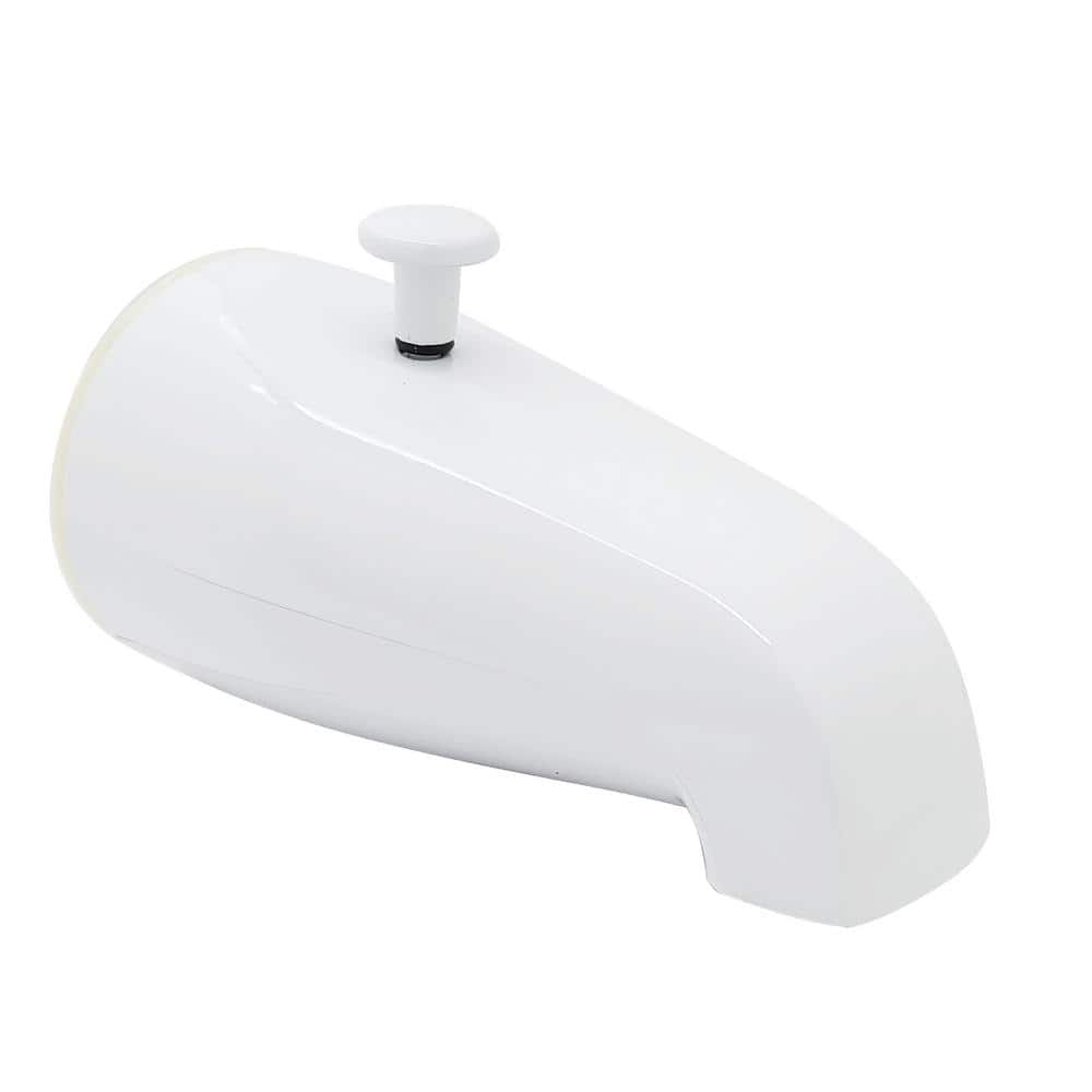 Westbrass 5-1/4 in. Rear Diverter Tub Spout with Rear Connection in White