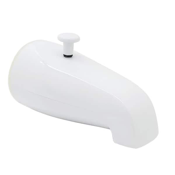 Westbrass 5-1/4 in. Rear Diverter Tub Spout with Rear Connection in White
