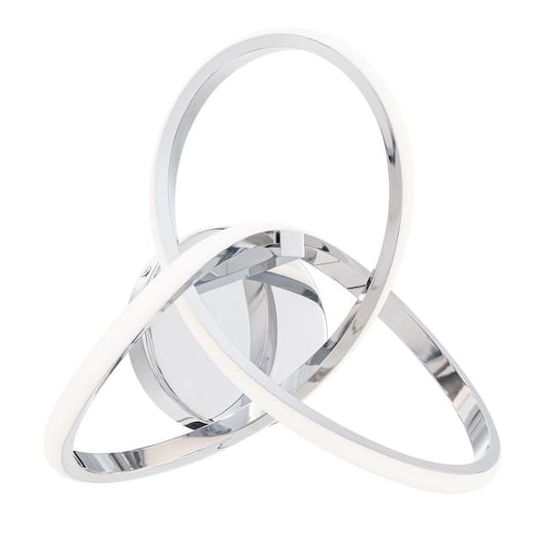 Vornado 11 in. 1-Light Chrome Dimmable Wall Sconce with Silcon Diffuser 3000K