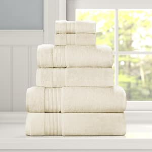 FRESHFOLDS Beige Solid 100% Cotton Ribbed Hand Towel (Set of 4) EC100545 -  The Home Depot