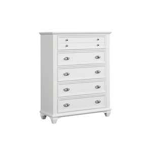 Jamestown White 5-Drawer 42 in. Chest of Drawers