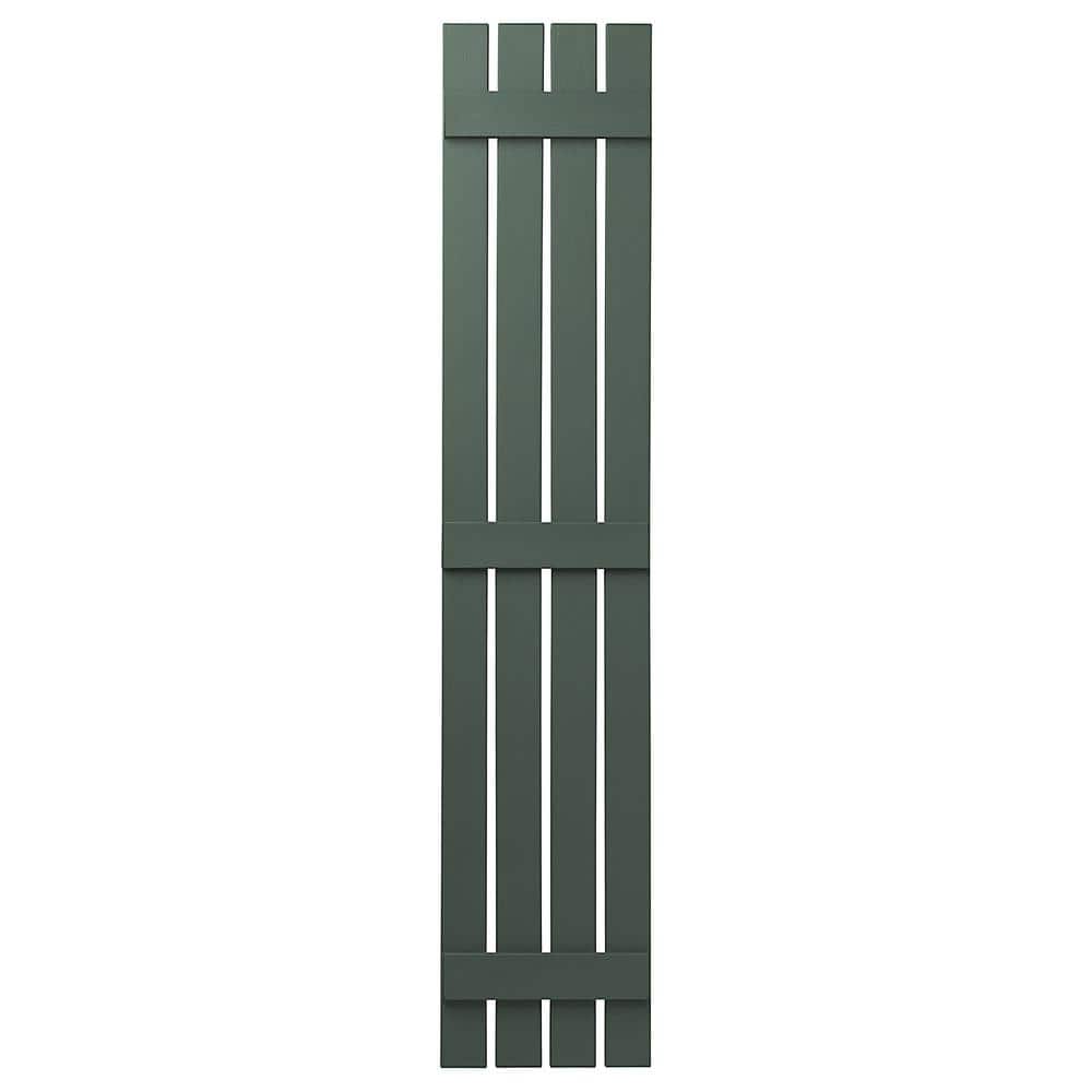 16 in. x 71 in. Polypropylene 4 Board Open Board and Batten Shutters Pair in Green