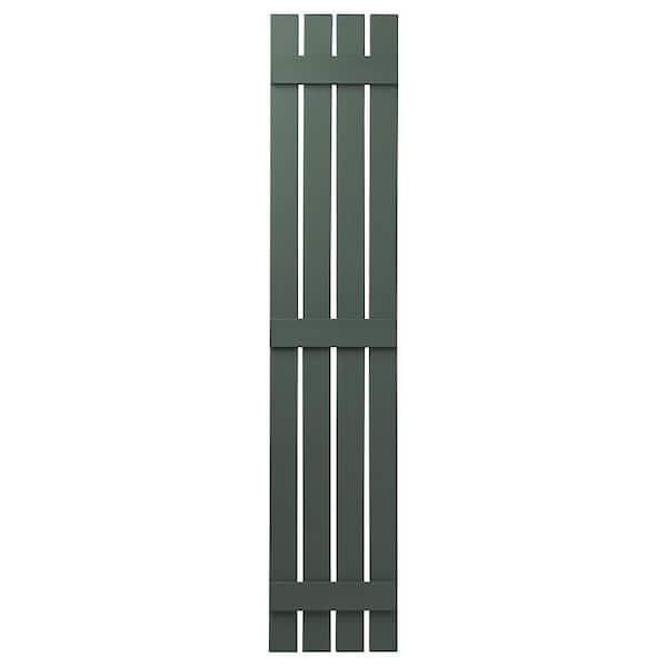 Ply Gem 16 in. x 81 in. Polypropylene 4 Board Open Board and Batten Shutters Pair in Green