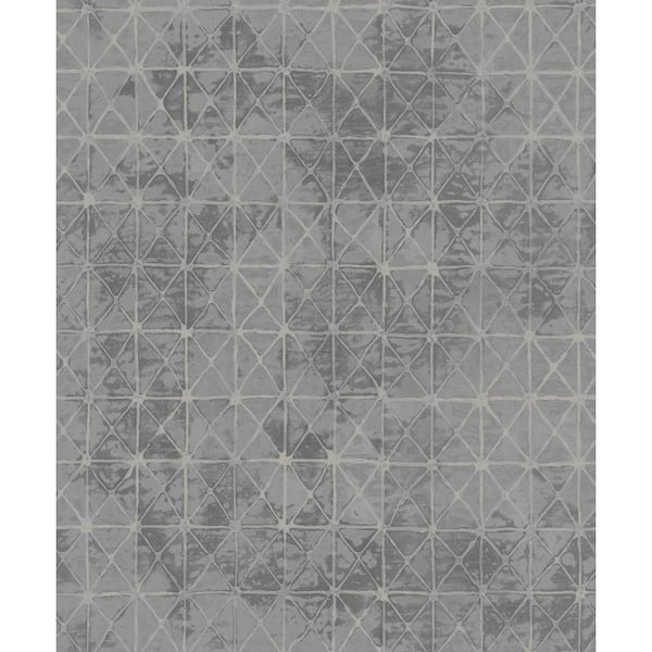 A-Street Prints Odell Slate Antique Tiles Wallpaper Sample