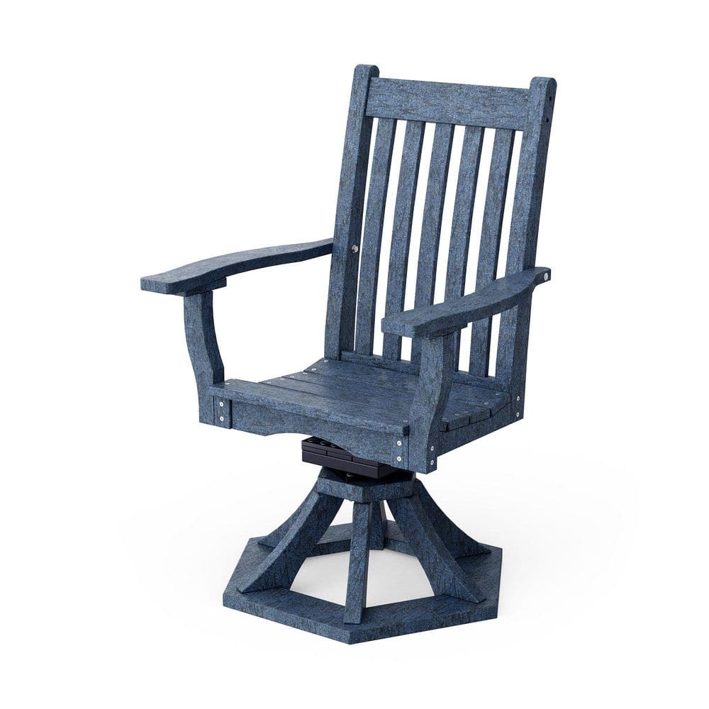 Classic Patriot Blue HDPE Plastic Outdoor Swivel Dining Arm Chair price history on PriceWatchPro