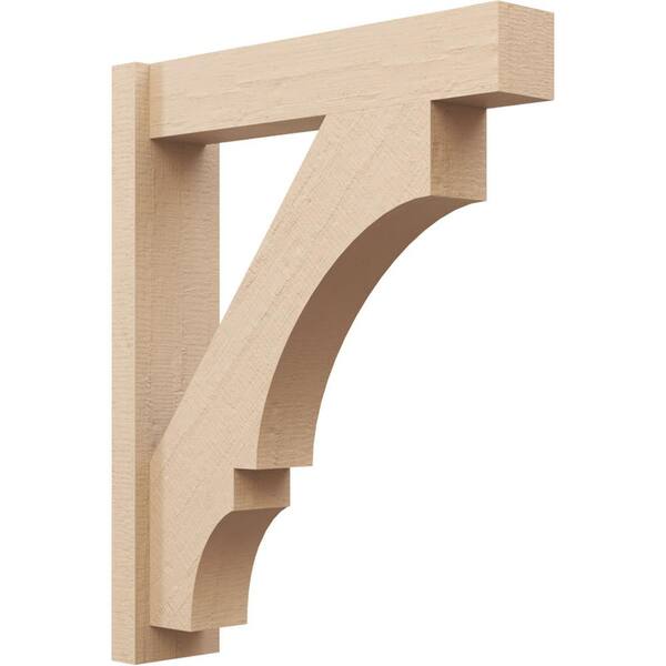 Ekena Millwork 6 in. x 32 in. x 26 in. Balboa Block Rough Cedar Woodgrain Timberthane Polyurethane Outlooker, Primed Tan