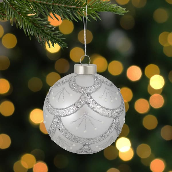 Lot of 11 Vintage White Glittered Plastic Snowflake Christmas Ornaments