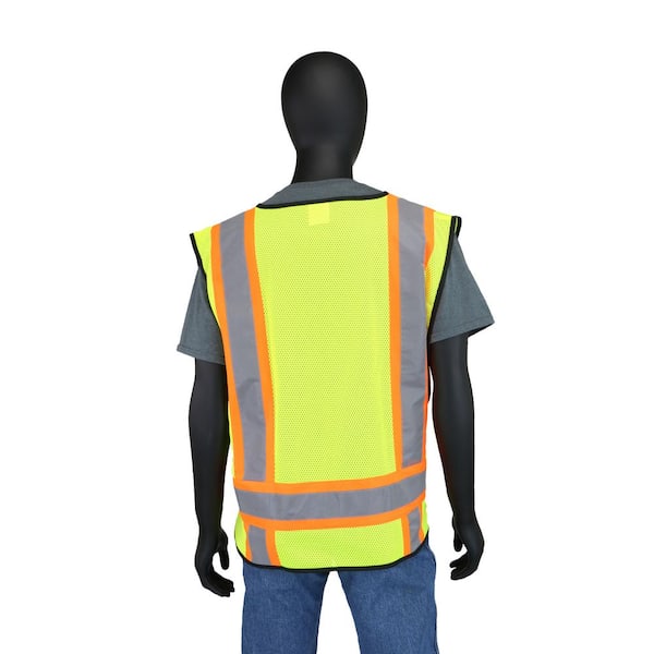 Two Tone High Visibility Reflective BLACK Security Safety Vest