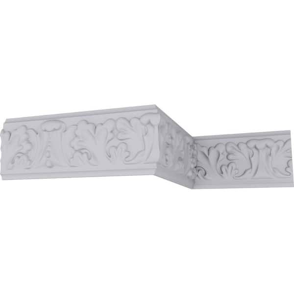 Ekena Millwork SAMPLE - 1 in. x 12 in. x 3-1/2 in. Urethane Benson Acanthus Leaf Chair Rail Moulding