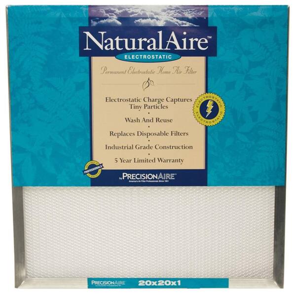 NaturalAire 20  x 20  x 2  Electrostatic Pleated Air Filter (Case of 6)