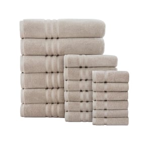 Machine Washable Turkish Cotton Navy x 70 in 6-Piece Towel Set 34 in 