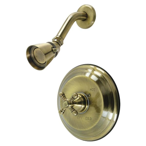 Kingston Brass Metropolitan Single Handle 1-Spray Shower Faucet 1.8 GPM with Corrosion Resistant in Antique Brass