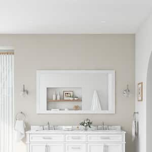 Caville 60 in. W x 32 in. H Rectangular Framed Wall Mount Bathroom Vanity Mirror in White