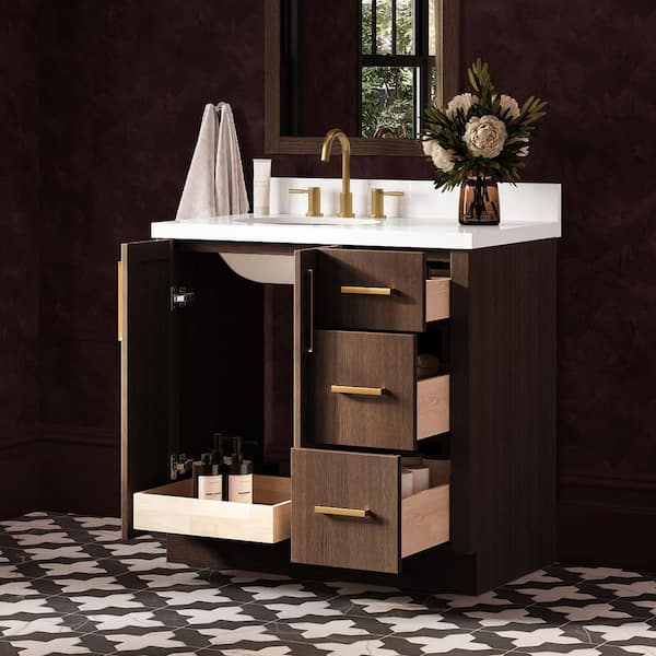ARIEL Loren 36 in. Single Sink Freestanding Bathroom Vanity in