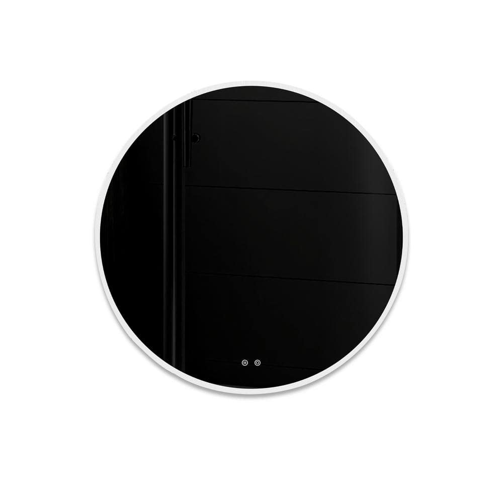 ML01 20 in. W x 20 in. H Small Round Frameless Anti-Fog LED Wall Bathroom V