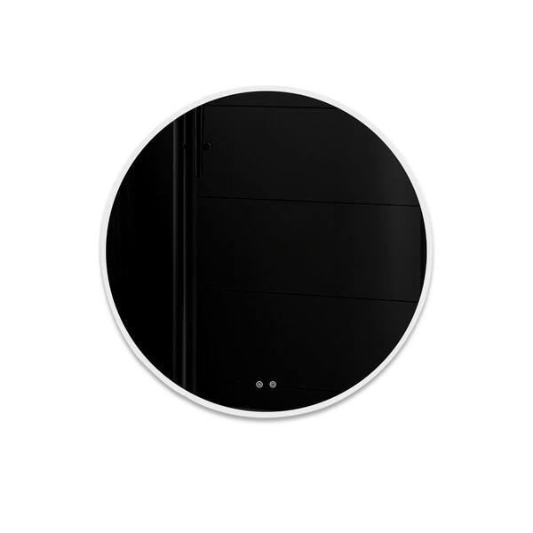 Sanlan ML01 24.00 in. W x 24.00 in. H LED Round Frameless Anti-Fog LED Wall Bathroom Vanity Mirror in White