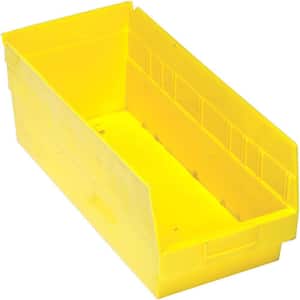 Store-More 6 in. Shelf 15.5 Qt. Storage Tote in Yellow (10-Pack)