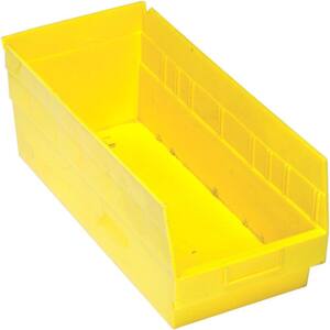 30/Case Yellow Quantum Nesting Plastic Shelf Bin 12" x 6-5/8" x 4" 