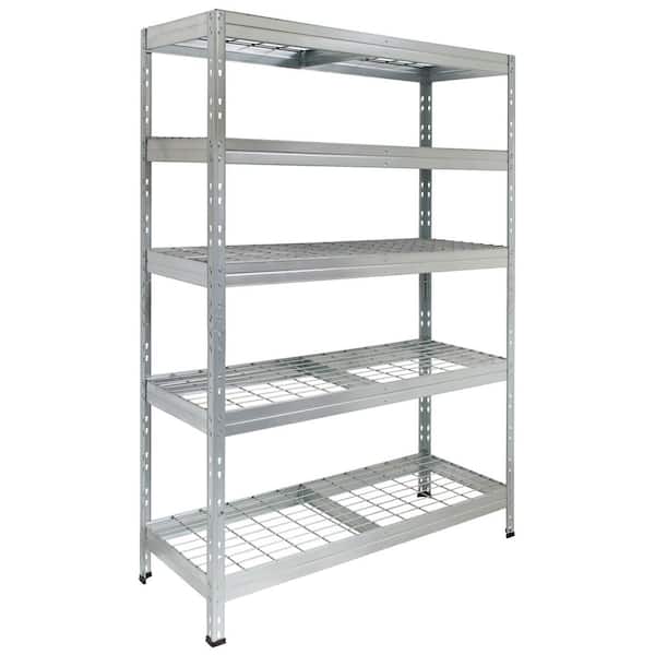 AR SHELVING NSF Series 5-Tier Galvanized Steel Garage Storage Shelving Unit in Silver, Wire Racks (35.4 in. W x 71 in. H x 18 in. D)