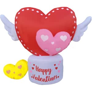 5 ft. Light Up Valentine's Day Flying Hearts with Wings Inflatable