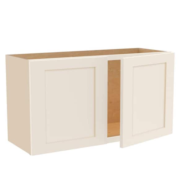 Newport 33 in. W x 12 in. D x 18 in. H Assembled Plywood Wall Bridge Kitchen Cabinet in Blended Cream with Soft Close