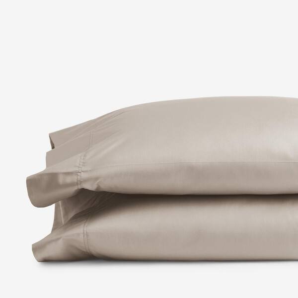 The Company Store Sand Solid 300-Thread Count Rayon Made From Bamboo Cotton Sateen Standard Pillowcase (Set of 2)