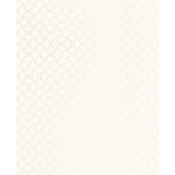 Brewster Scale Cream Geometric White Wallpaper Sample