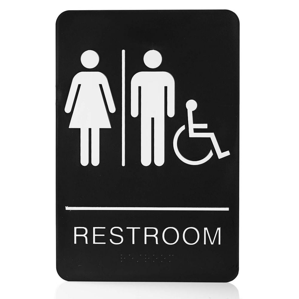 Self-Stick Unisex Restroom Sign 9x6 Inch Waterproof ADA Braille Bathroom Wall Door Decor with Double Sided Tape price history on PriceWatchPro