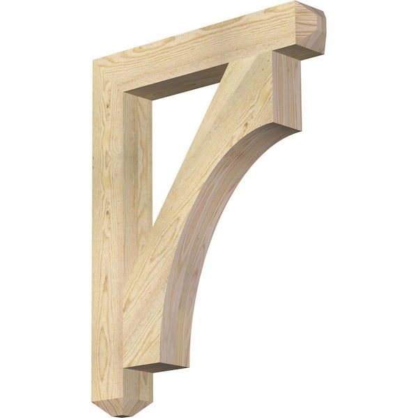 Ekena Millwork 4 in. x 34 in. x 26 in. Douglas Fir Westlake Craftsman Rough Sawn Bracket