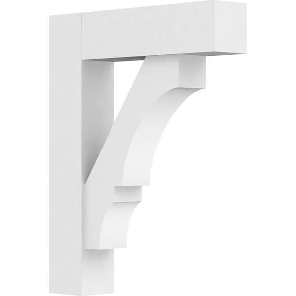 Ekena Millwork Standard Balboa 3 in. W x 18 in. H x 14 in. D Signature Urethane Polyurethane Bracket With Block Ends