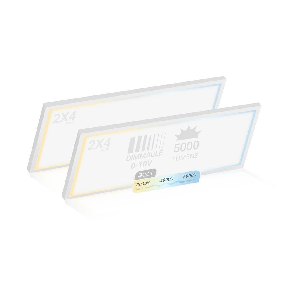 NUWATT 2 Pack 1x4 FT LED Surface Mount Panel 120-277V