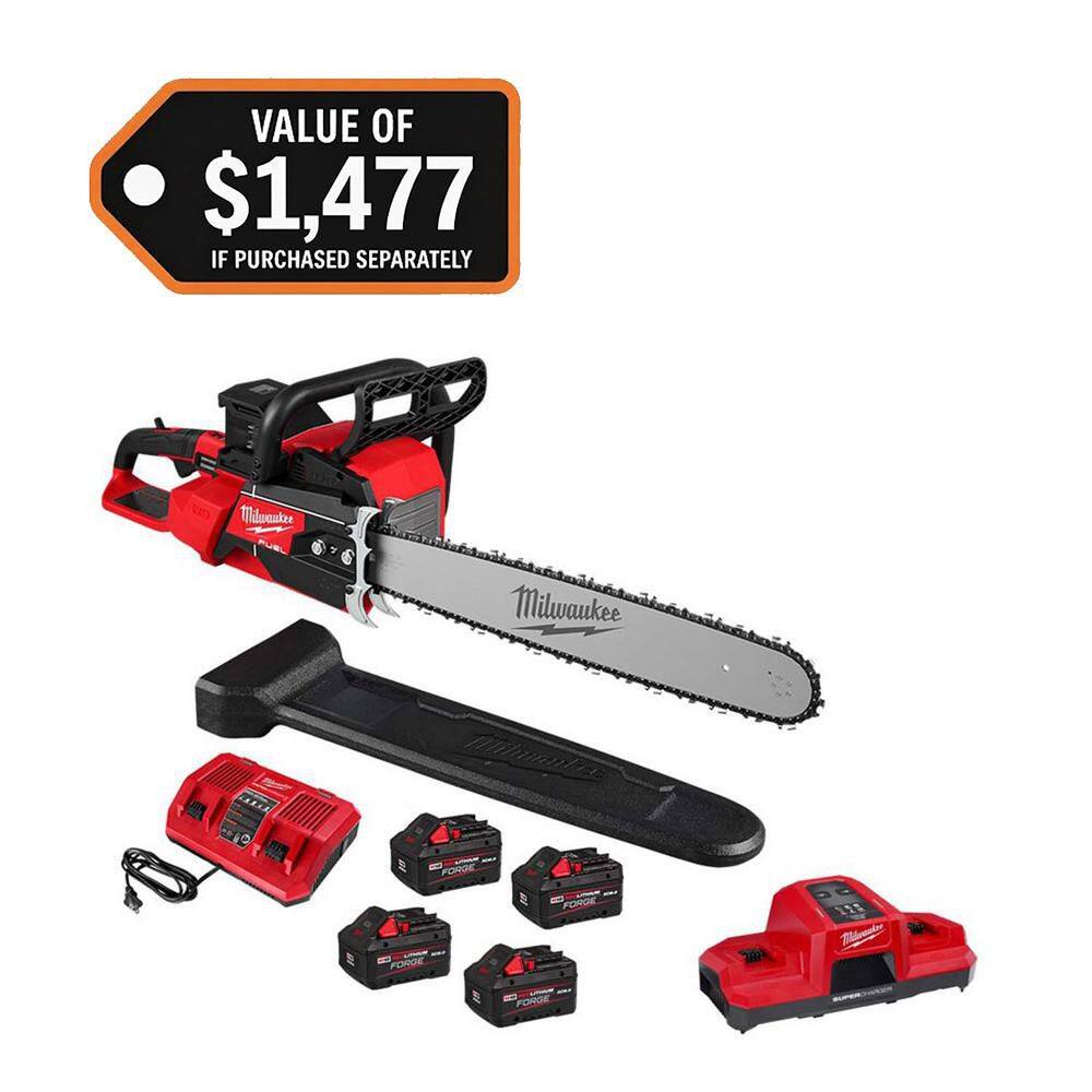 Milwaukee M18 FUEL 18V Brushless Cordless 20 in. Dual Battery Chainsaw ...
