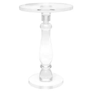 13.78 in. L x 20.08 in. H x 13.78 in. W Transparent Household Round End Table Acrylic Top