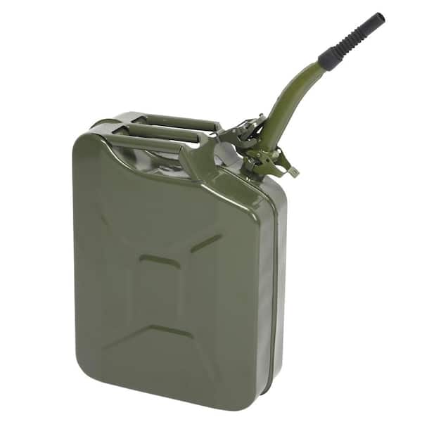 Fuel Tank Military Green with Holder Solid Steel 5 Gallon 20L Gas Jerry Can Tool 