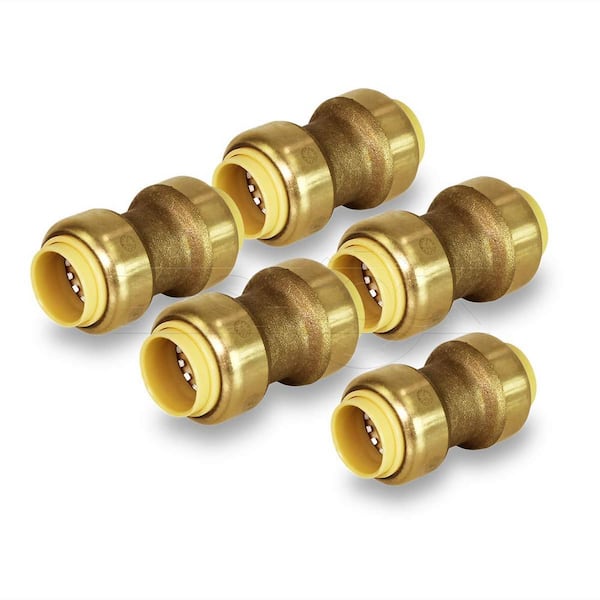 QuickFitting 1/2 Inch Push to Connect Coupling | Patented Design for  Superior Sealing | Push On Brass Plumbing Pipe Fitting | for Copper, PEX  and CPVC